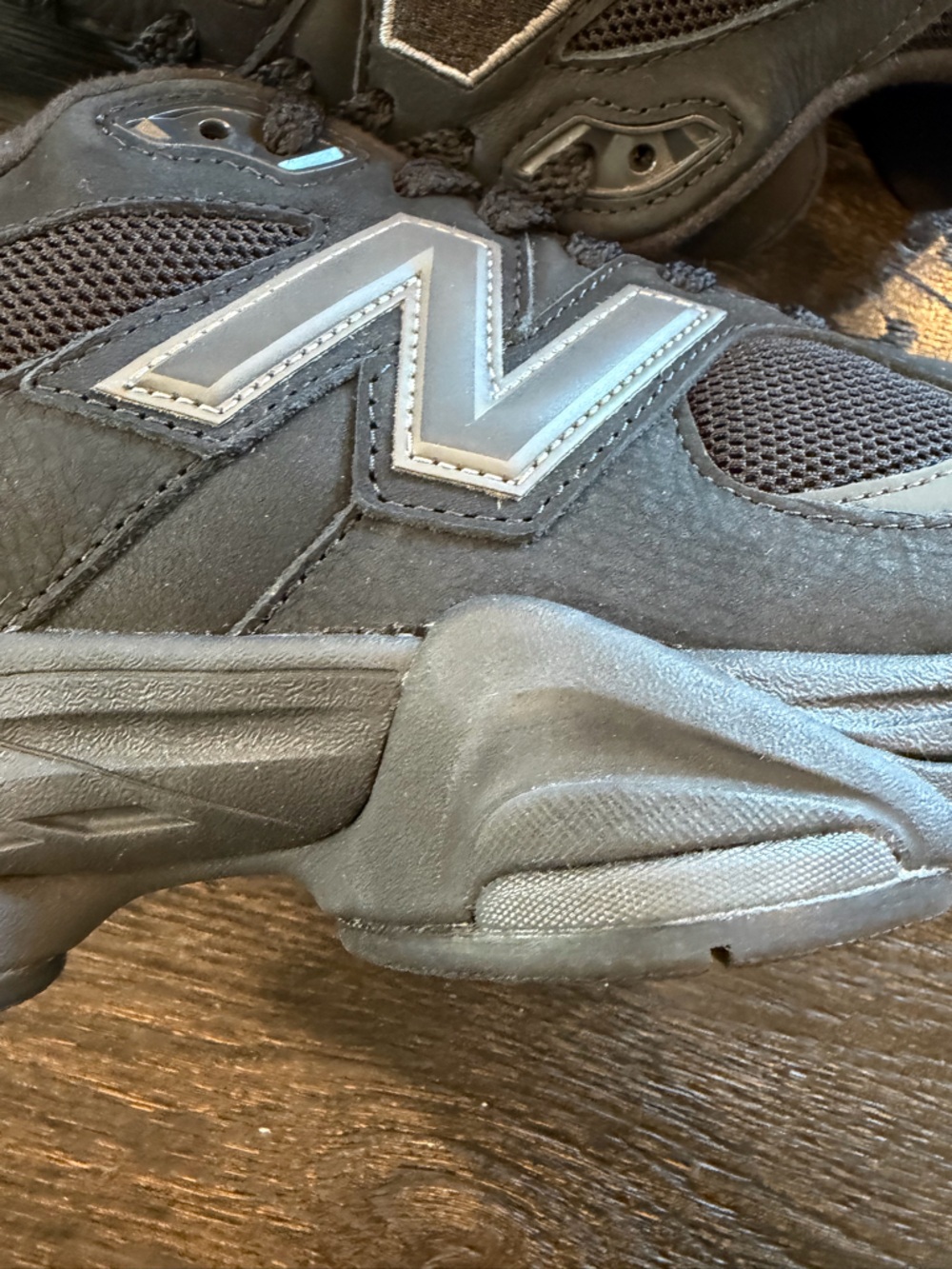 New Balance 9060 Triple Black Cement (Men's) size 13 - Picture 3 of 10
